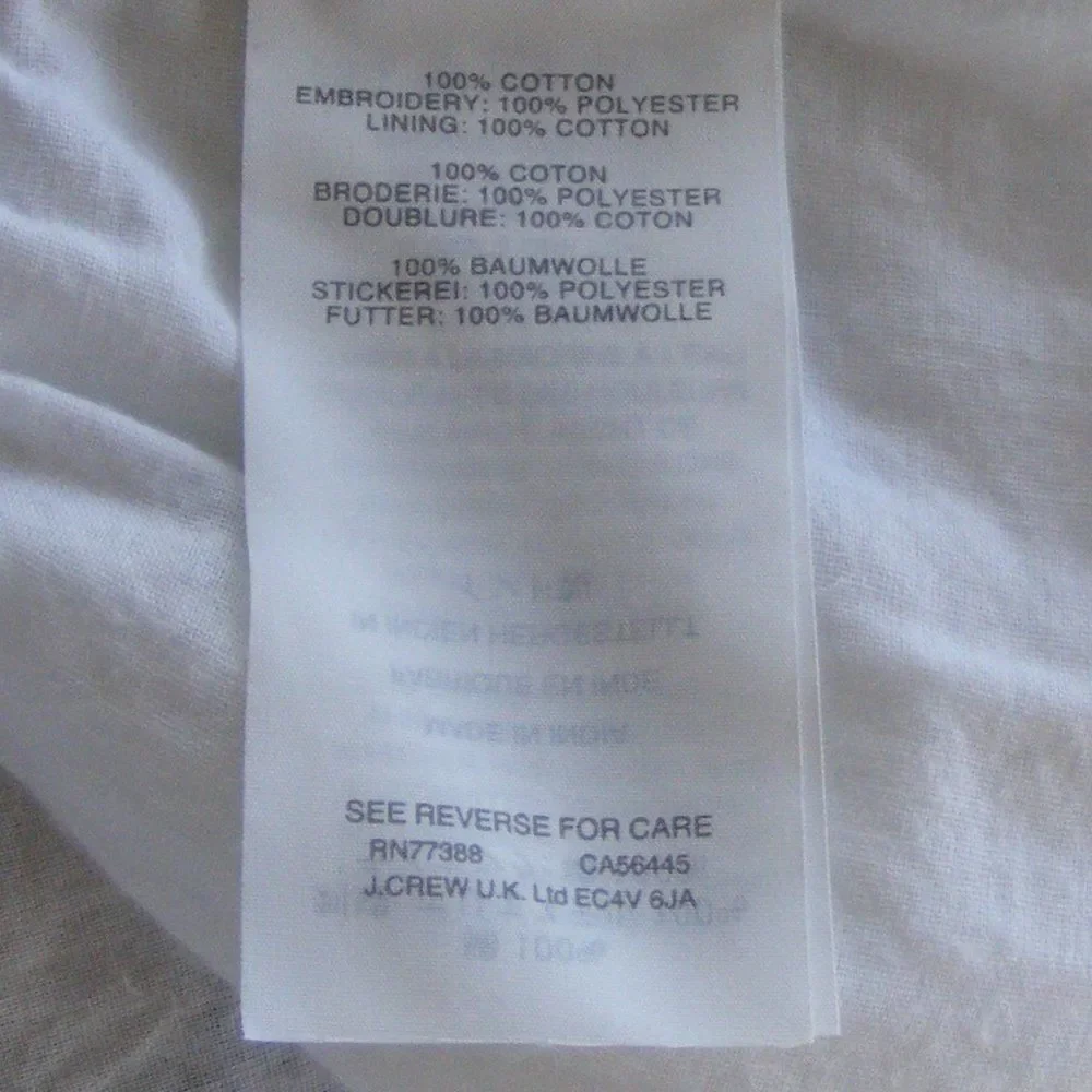 J.CREW Skirt, XS, Smock waist, White/Blue Gauze, Above the knee, Eyelet hem